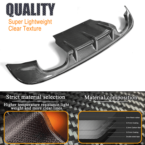 Carbon Fiber Rear Bumper Diffuser Spoiler Lip Fit For Jaguar XE Sedan 2015-2019 - Picture 8 of 12