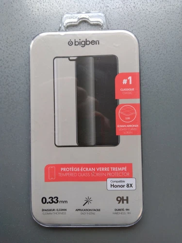 Protection Écran Verre Trempé 9H Honor 8X BIGBEN NEUF