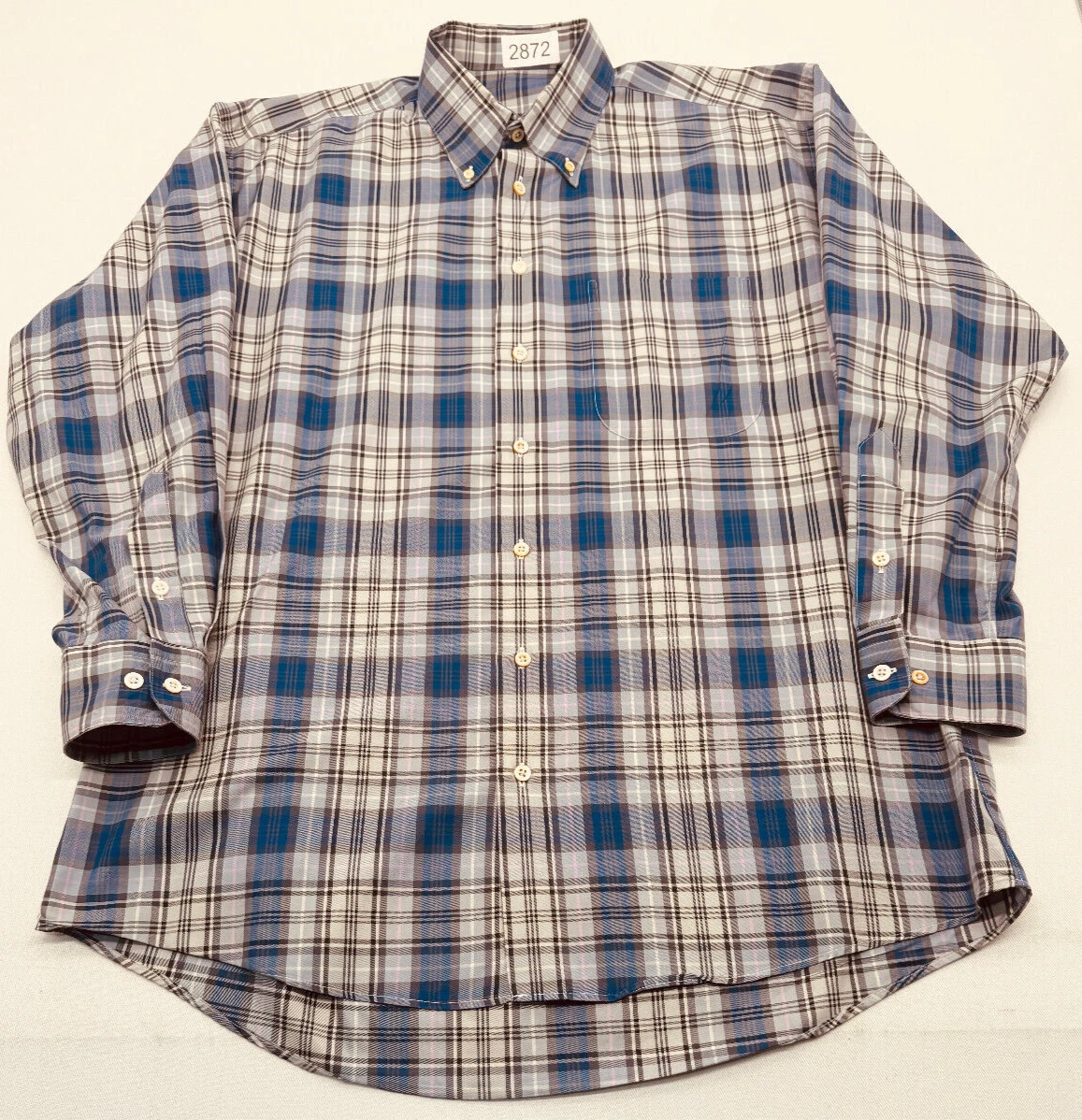 Camicia vintage Burberry London uomo Nova check a quadri con bottoni made in USA grande