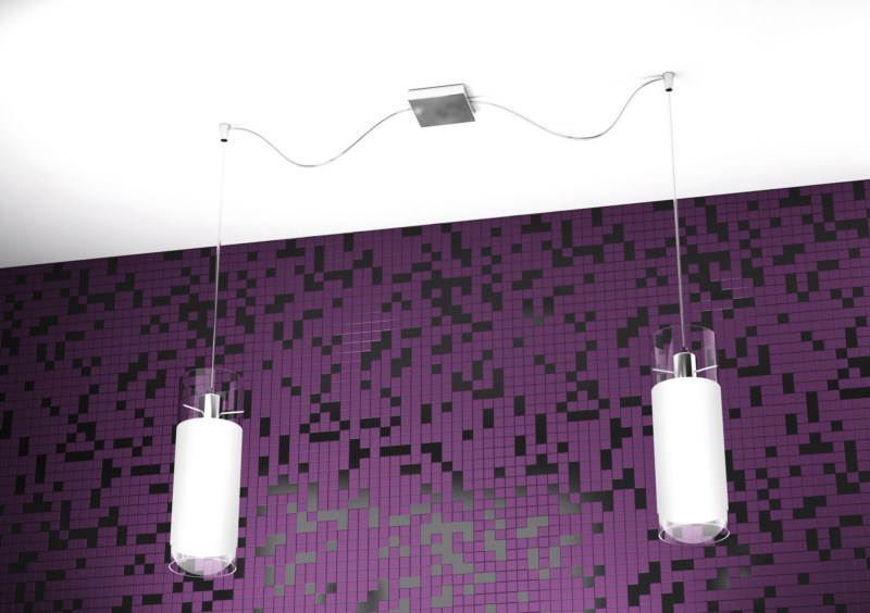 Lampadario di Design Cromato 2 Luci TPL 0815 | Eleganza Contemporanea