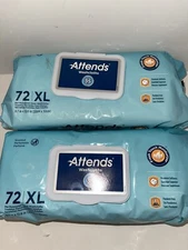 Attends Washcloths 72 XL Premoistened Wipes Lot Of 2 Packages