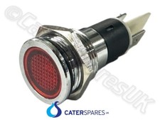 VAN STOCK 16MM RED METAL NEON INDICATOR LIGHT LAMP GRIDDLES / FRYER / GRILL 230V