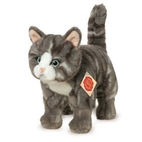 Katze Stehend Grau Teddy Hermann PlüSchtier Stofftier Kuscheltier PlüSch L=22Cm