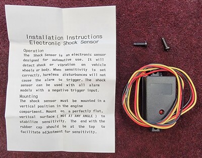 8891 TRC Alarm Shock Sensor with Instructions * FREE SHIPPING