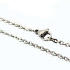 Stainless Steel 20 in flat oval link Chain with lobster clasp