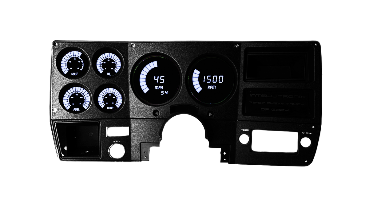1973-1987 Chevy Truck Dash Panel White LED Bar-Graph Gauges