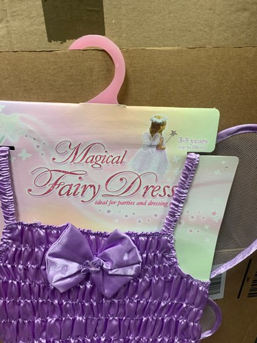 Girls Magical Fairy Dress with detachable wings lilac size 3-5 years 110cm - Picture 3 of 3