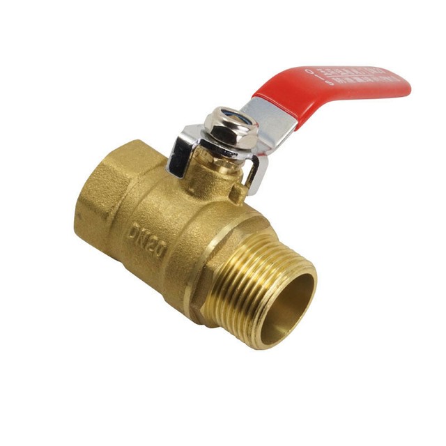Red Handle 3/4" Brass Ball Valve Shut Off Switch Water Oil Gas Air