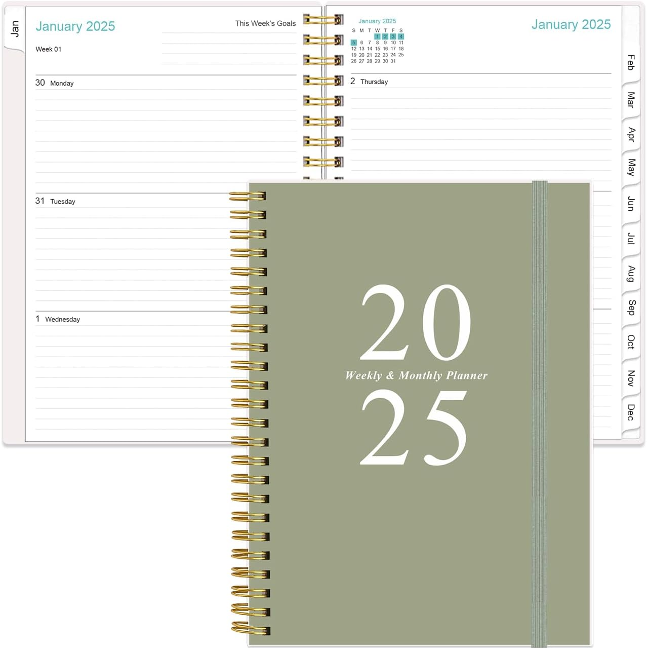 2025 Planner - Planner 2025 from January 2025 - December 2025, Weekly & Monthly