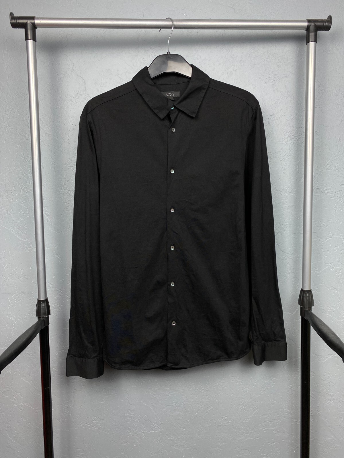 Cos Mens Black Long Sleeve Shirt Size M