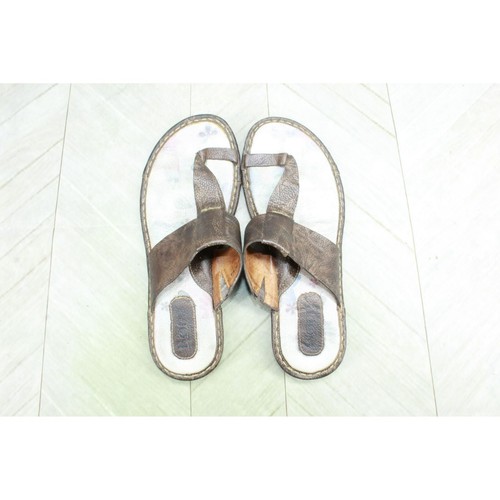 Born Maja Women's Brown Leather Slip On Steel Shank Flat Sandals Size 9 M - Picture 7 of 9