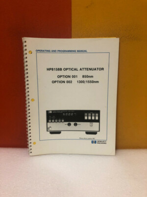 HP 08158-90012 8158B Optical Attenuator Operating & Programming Manual