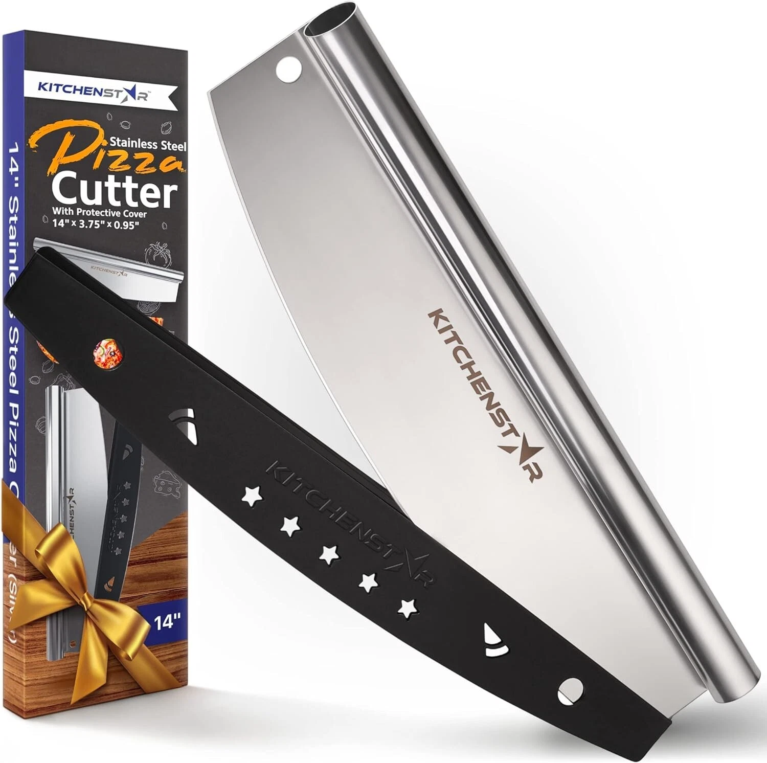 14” Pizza Cutter by KitchenStar Sharp Stainless Steel Slicer Knife W/Blade Cover
Opens in a new wind
