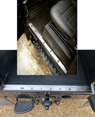 Edelstahl Bison vorne & hinten Teppichhalter passend für Land Rover Defender 90 110