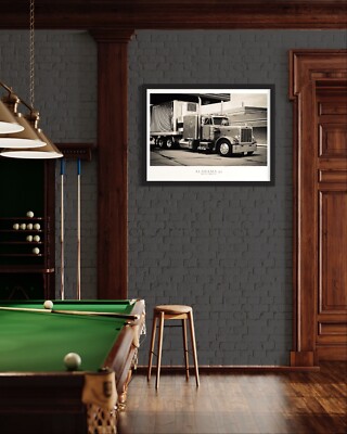Peterbilt Retro Truck Black And White Poster For Walls | Old Truck