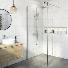 Wet Room Shower Screen 1200mm with Return Panel - 8mm Thick Glass Bathroom