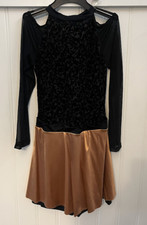 Jazz Modern Dance Black  Copper Costume Dress Large Adult Competition Solo Duet