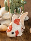 2¼" L Goldfish Stick Incense Holder Ceramic Miniature Gold Fish Figurine Animal