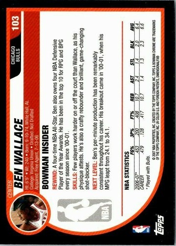 2007-08 Bowman Chrome Basketball -Pick Choose Your Cards  - Picture 113 of 117