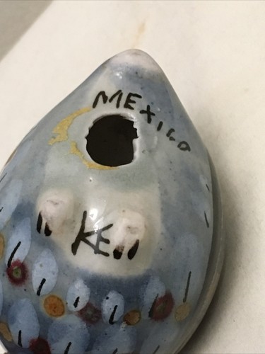 Marked El Palomar Ken Edwards Blue Quail Mexican Pottery Tonala Approx 5 Inches - Picture 6 of 6