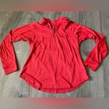 Reebok Speedwick Medium Bright Orange Activewear Pullover Quarter Zip