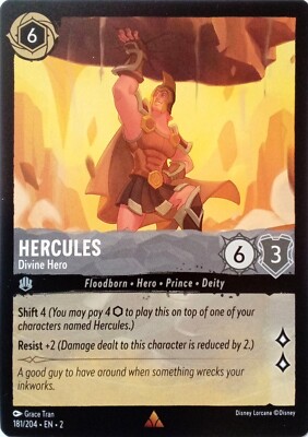 181/204 HERCULES DIVINE HERO RISE OF FLOODBORN RARE DISNEY LORCANA CARD