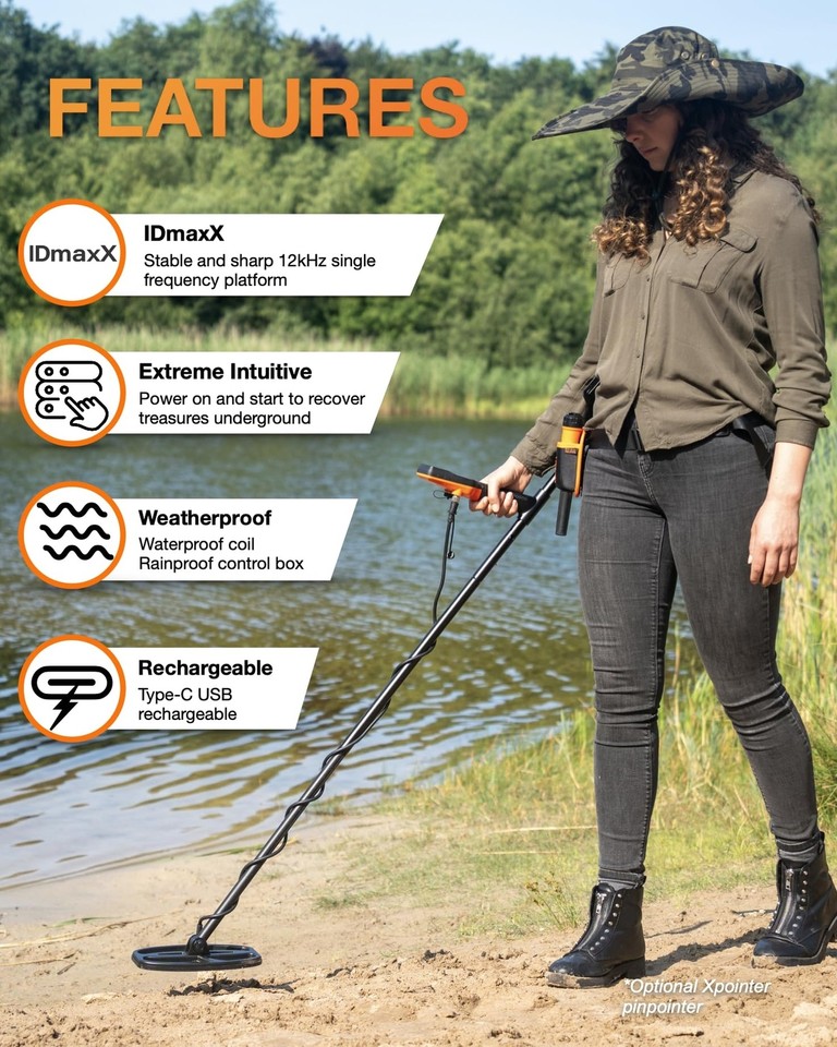 Quest X1 Metal Detector for Adults Value Pack w/Coil Cover String Bag