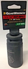 Gearwrench 84870 3/4" Drive 6 Point Deep Impact Sae Socket 1-3/16"