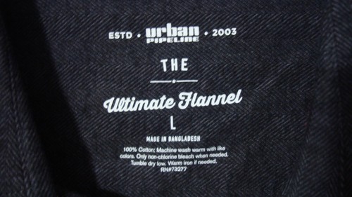 Urban Pipeline Shirt Ultimate Flannel Black Plain Long Sleeve Boys Large 14/16 - Picture 3 of 8