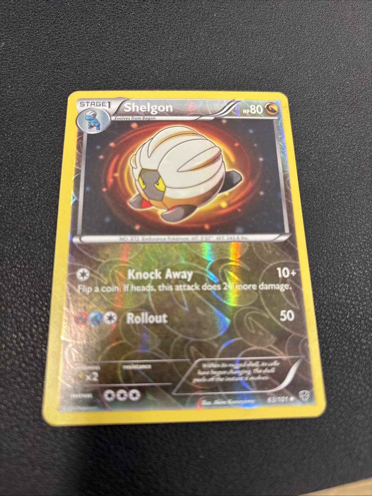 Pokemon TCG Card Black & White Plasma Blast Shelgon 63/101 Reverse Holo