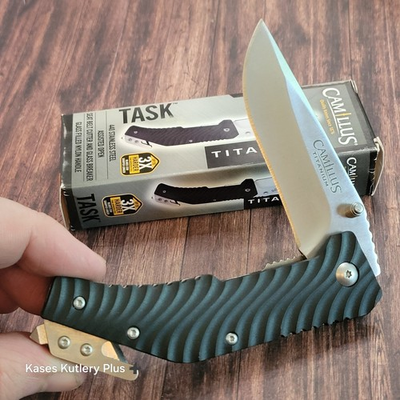 #ad Camillus Titanium Task 19385 A O Liner Lock Folding Pocket Knife W Belt Cutter $19.99