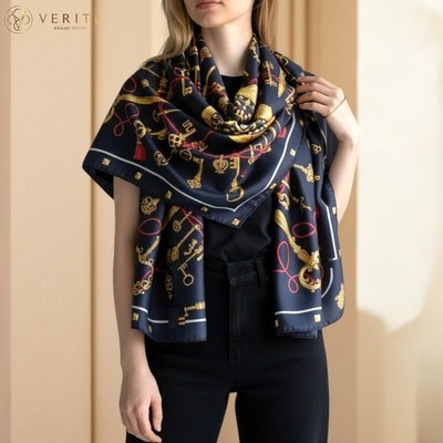 SELTENES VINTAGE HERMES Seidentuch ''Les cles'' Carre 90 designed by Caty Latham