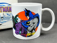 Vintage Batman Vs The Joker DC Comic Book Animated Hero Coffee Mug 1989 w Box