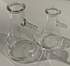 Lot of 2 Erlenmeyer flasks with side arms (asoBüchner, Filter, Vacuum, Side-arm)