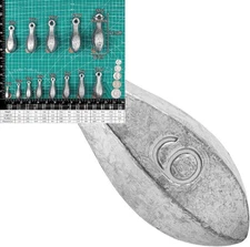 Dr.Fish Bank Sinkers Lead Fishing Weights, 1-32oz/2LB, Freshwater 1oz-5 Pack 