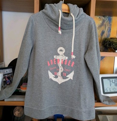100% Adenauer Kapuzen Sweater Unisex   Hoodie Grau XL Spuren Im Sand 