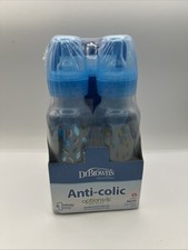 Dr Brown Baby Bottle Natural Flow Anti Colic Narrow Blue 8 Oz/250 ml