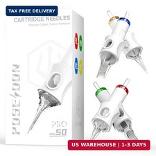 POSEIDON Tattoo Cartridge Needles 50PCS Assorted Sizes for Tattoo Artists