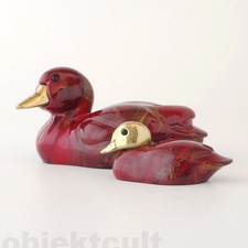 2 Enten Figuren Design Elli Malevolti Italien 14,5cm+8cm Messing 1970er vintage
