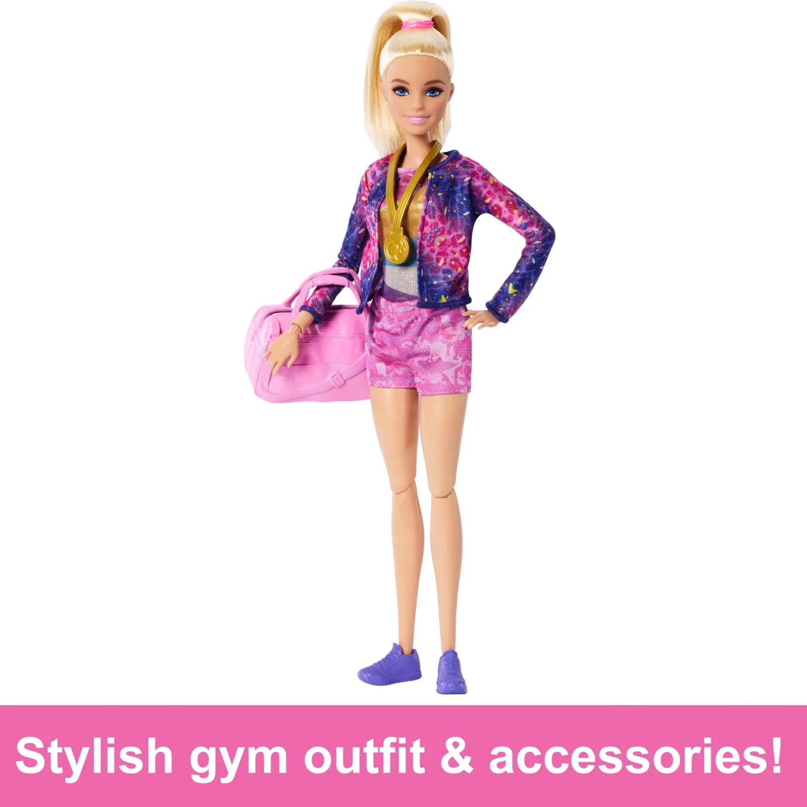 Barbie Gymnastics Playset with Blonde Fashion Doll 10+ Piece Set