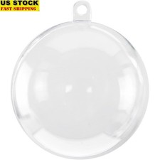 Clear Plastic Round Bath Bomb Mold Ornament Shells 12 Pack DIY Holiday Decor New