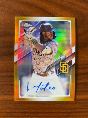 Jorge Mateo 2021 Topps Chrome /50 Rookie Autographs Gold Refractor San Diego MLB