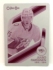 2023-24 O-Pee-Chee Printing Plate Magenta 1/1 Jusso Parssinen #185 Nashville