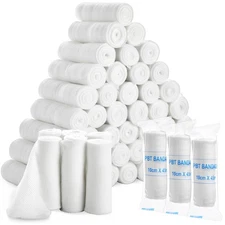 48 Pack 4 Inch Gauze Bandage Roll, Gauze Wrap Rolls, 2.6 Yards
