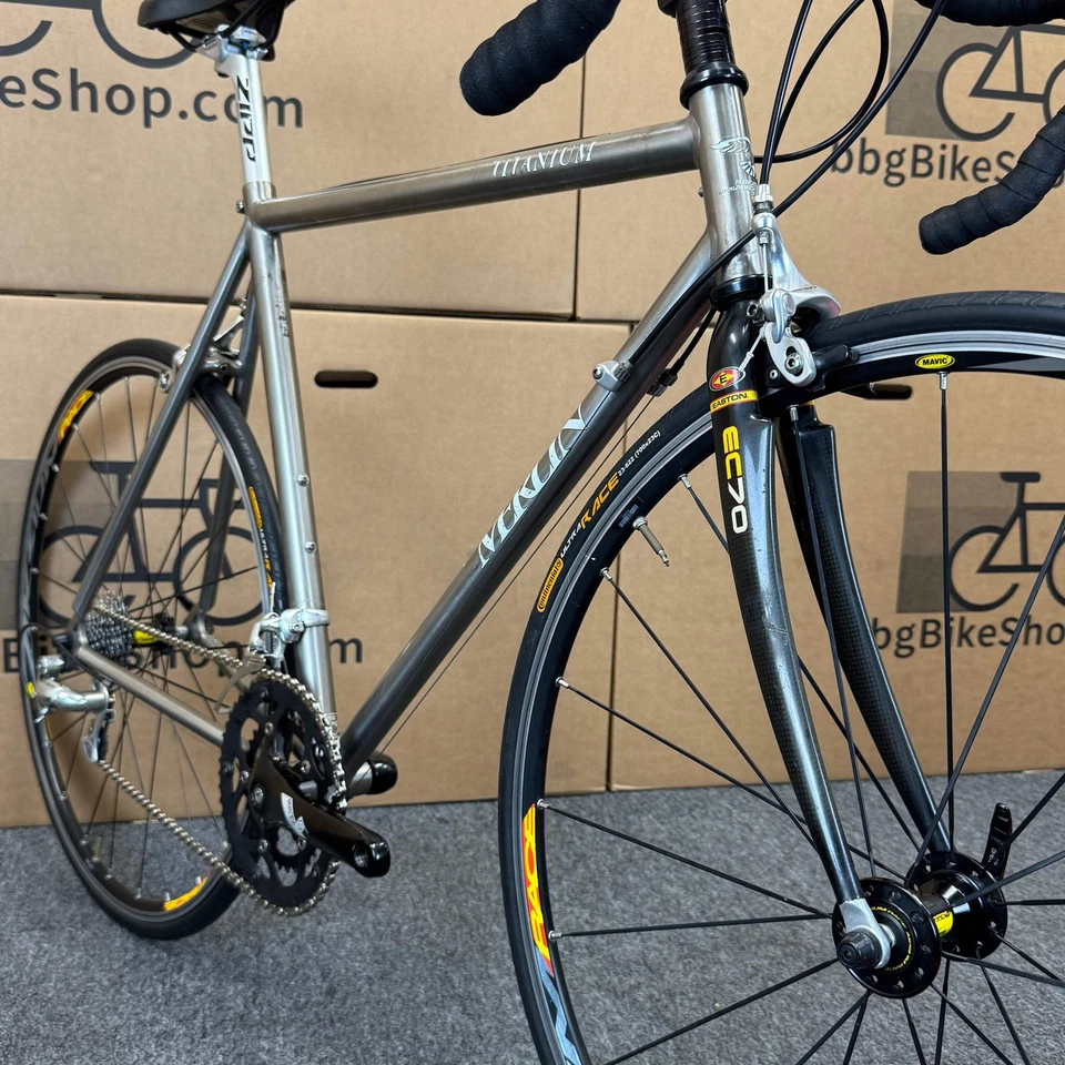 Bicicleta de carretera Merlin Titanium usada, vintage - 1994, 56 cm Foto 3 de 4