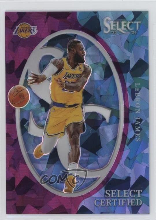 2023-24 Panini Select Certified Purple Cracked Ice Prizm /75 LeBron James #7