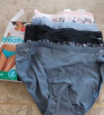 Hanes Signature NEW 6 pack bikinis panty Microfiber breathe size 5 Small Open