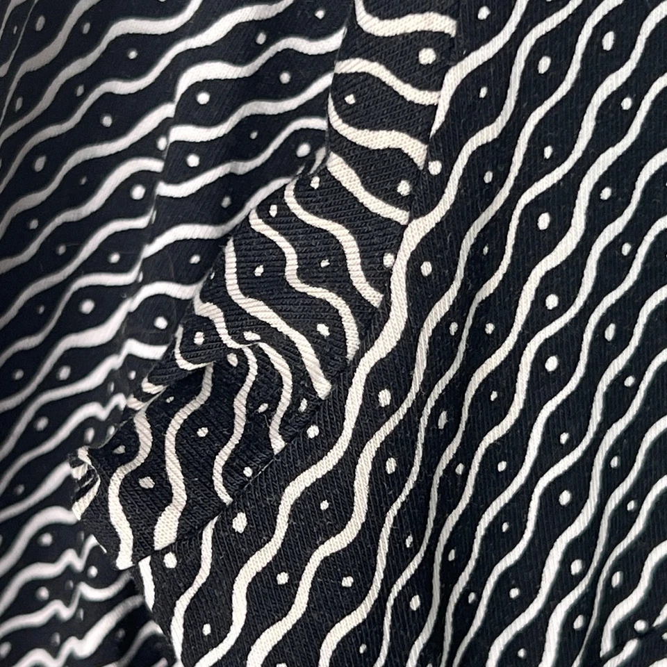 Camiseta Marimekko Top Mujer M Negra Estampado Geométrico Cuello Redondo Manga 3/4 Algodón Foto 4 de 4