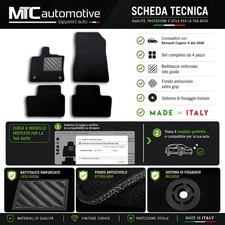Tappetini su Misura Renault Captur Ii 2020 Set 4 Pezzi Neri Auto Accessori - Miniatura 2