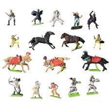 VTG LOT OF 17 BRITAINS LTD DEETAIL KNIGHTS HORSES COWBOYS CIVIL WAR FIGURES